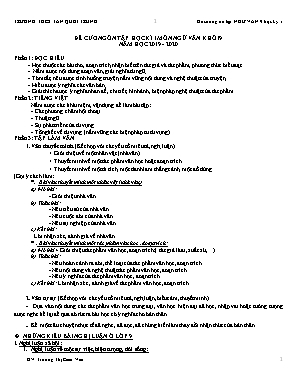 Đề cương ôn tập học kì I môn Ngữ văn Khối 9 - Năm học 2019-2020 - Trường THCS Tân Quới Trung